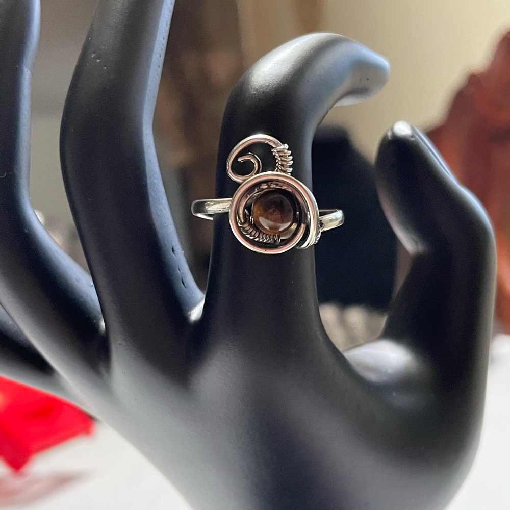 Authentic Tiger Eye and Alpaca Ring Size 9 NWOT